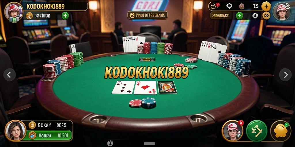 Screenshot KODOKHOKI889 menampilkan gameplay seru dan interaktif poker.
