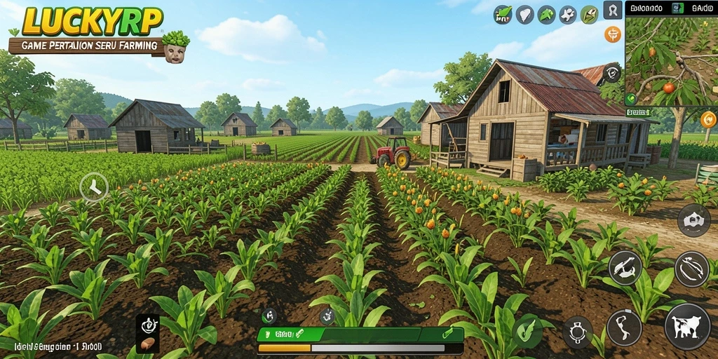 Tampilan menarik dari gameplay LUCKYRP dalam bertani dan beternak.