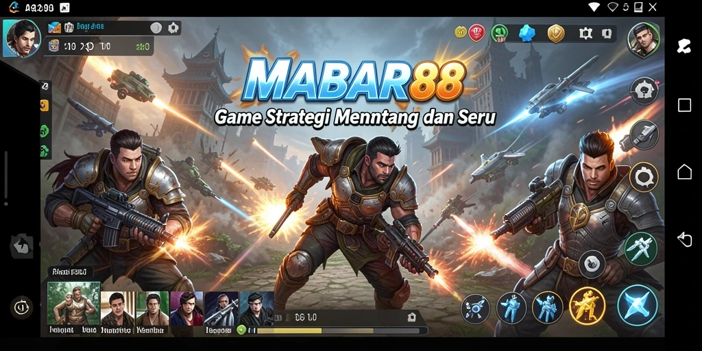 Screenshot menampilkan aksi strategi mendebarkan di MABAR88.