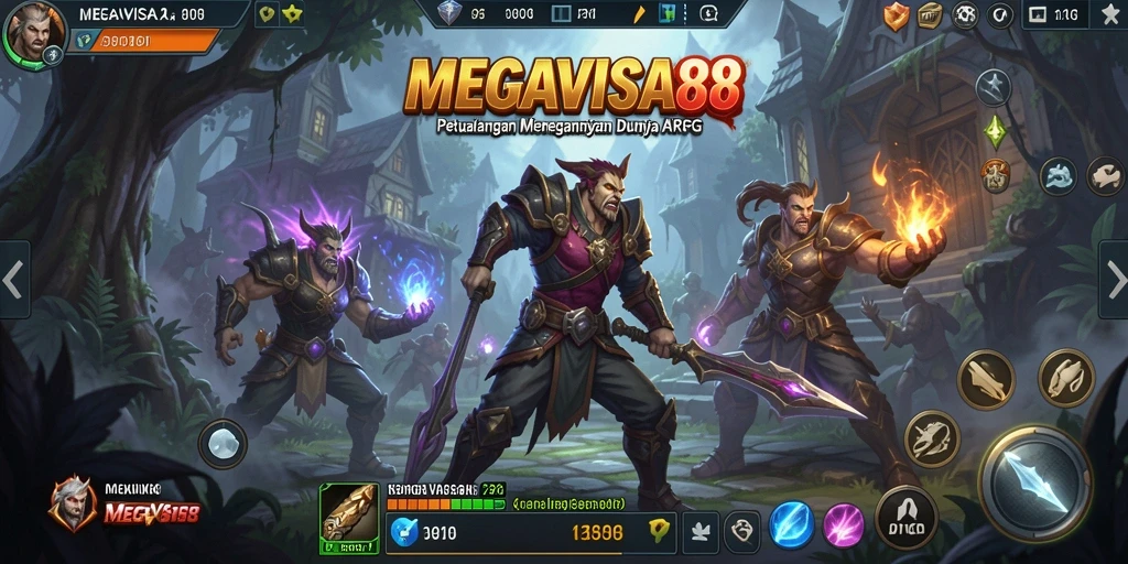 Screenshot gameplay MEGAVISA88 menampilkan pertarungan epik dan karakter menarik.