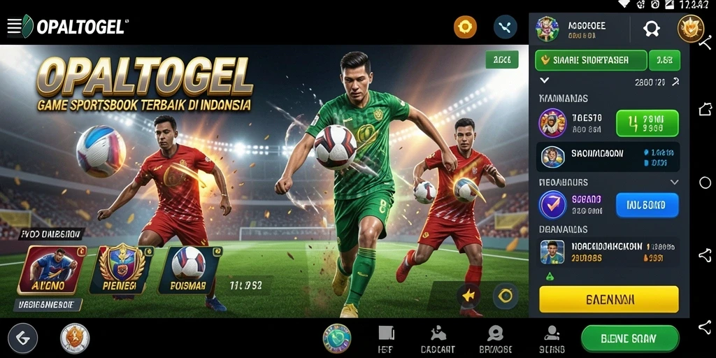 Screenshot utama OPALTOGEL menunjukkan berbagai pilihan taruhan olahraga.