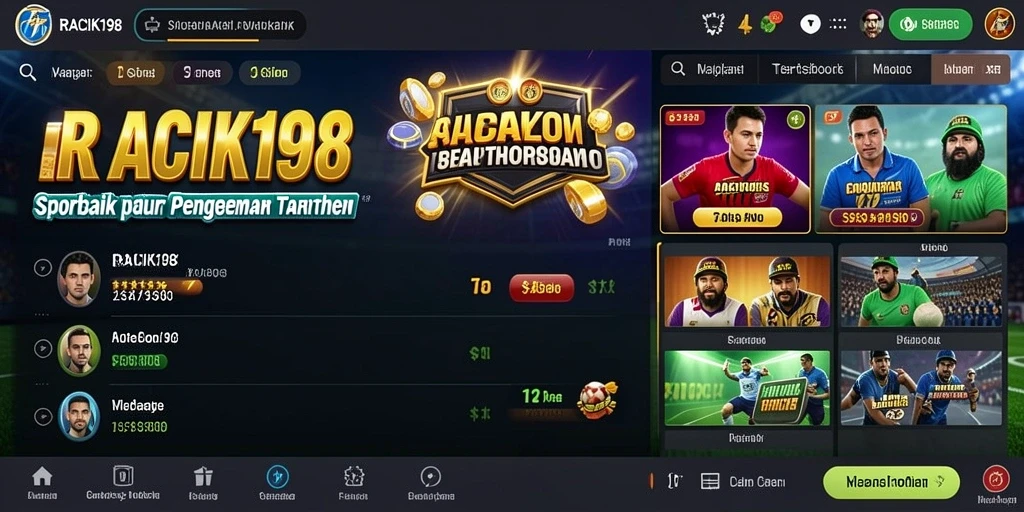 Tampilan utama gameplay RACIK198 dengan berbagai pilihan taruhan.