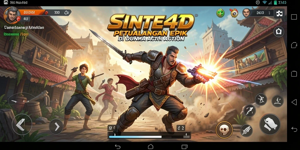 Tampilan aksi seru dalam gameplay SINTE4D yang menegangkan.