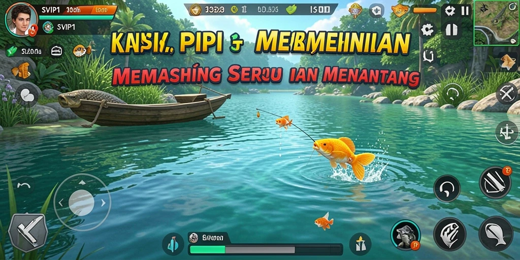 Tampilan menarik gameplay memancing yang mendebarkan dan realistis.