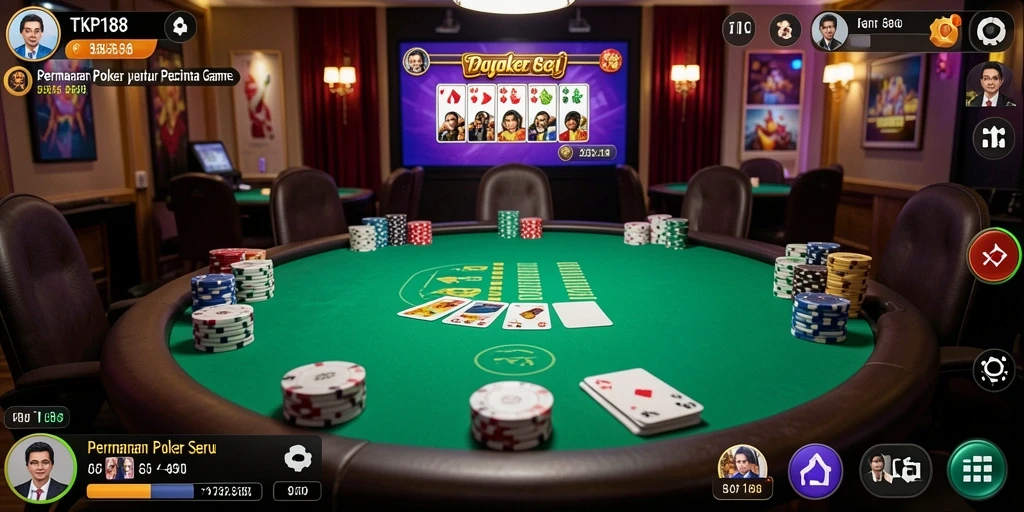 Tampilan gameplay poker yang menegangkan di TKP188.