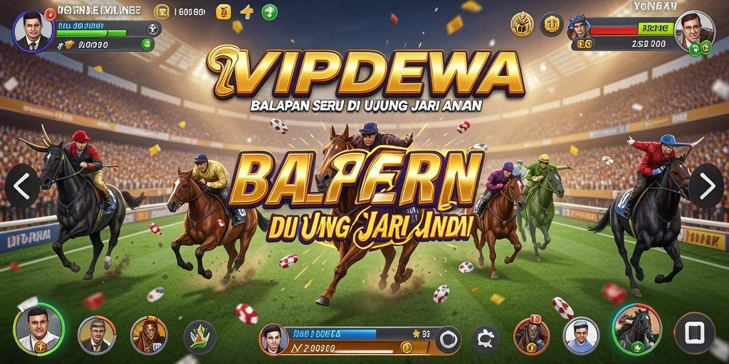 Screenshot utama yang menunjukkan aksi balapan mendebarkan di VIPDEWA.